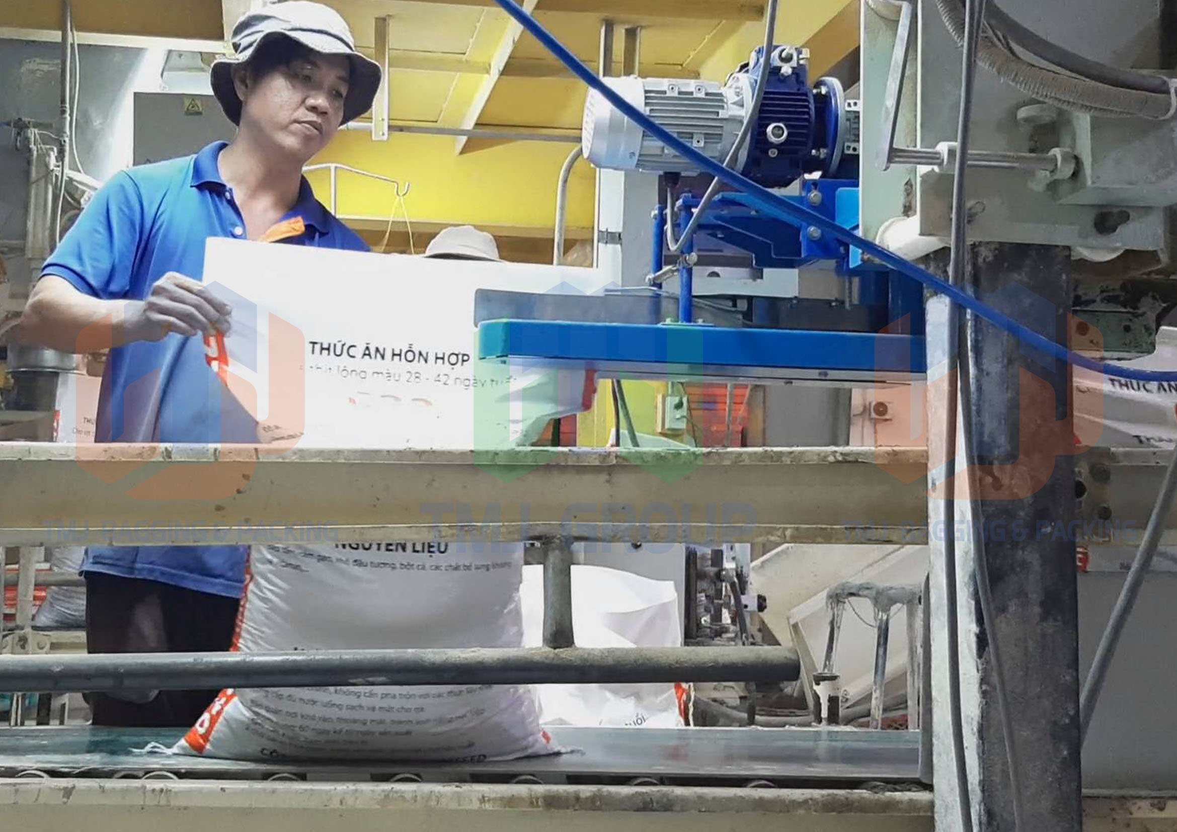 Máy gấp miệng bao loại dài