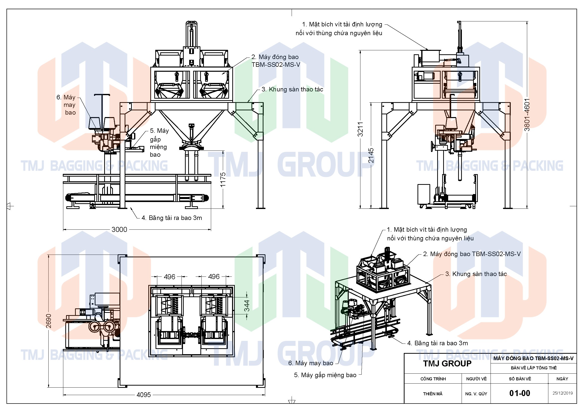 Máy cân đóng bao tinh bột sắn, tinh bột mì, có hút chân không