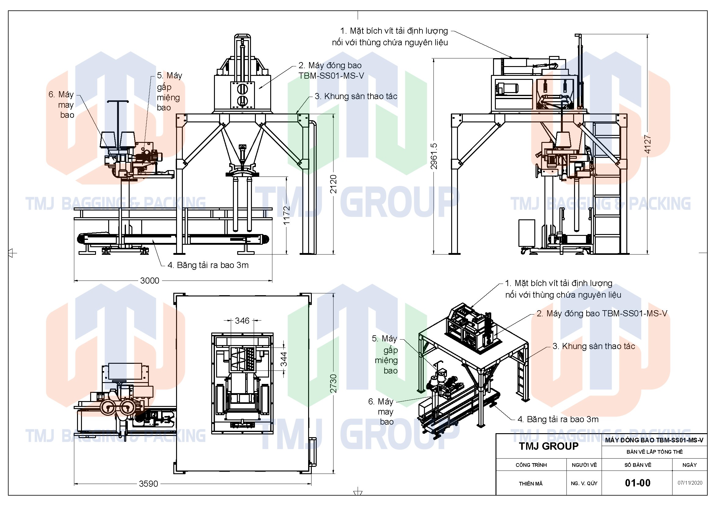 Máy cân đóng bao tinh bột sắn, tinh bột mì, có hút chân không