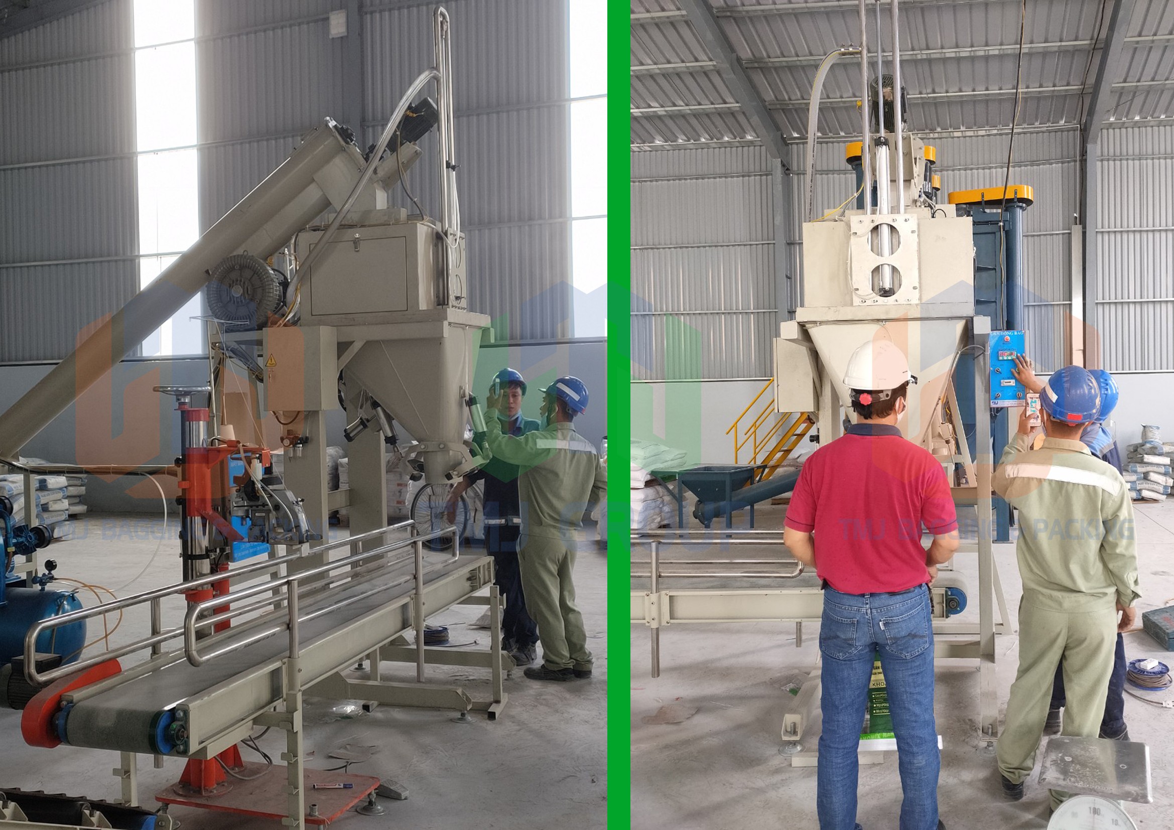 Máy cân đóng bao bột bả, bột trét tường, vôi bột, có hút chân không