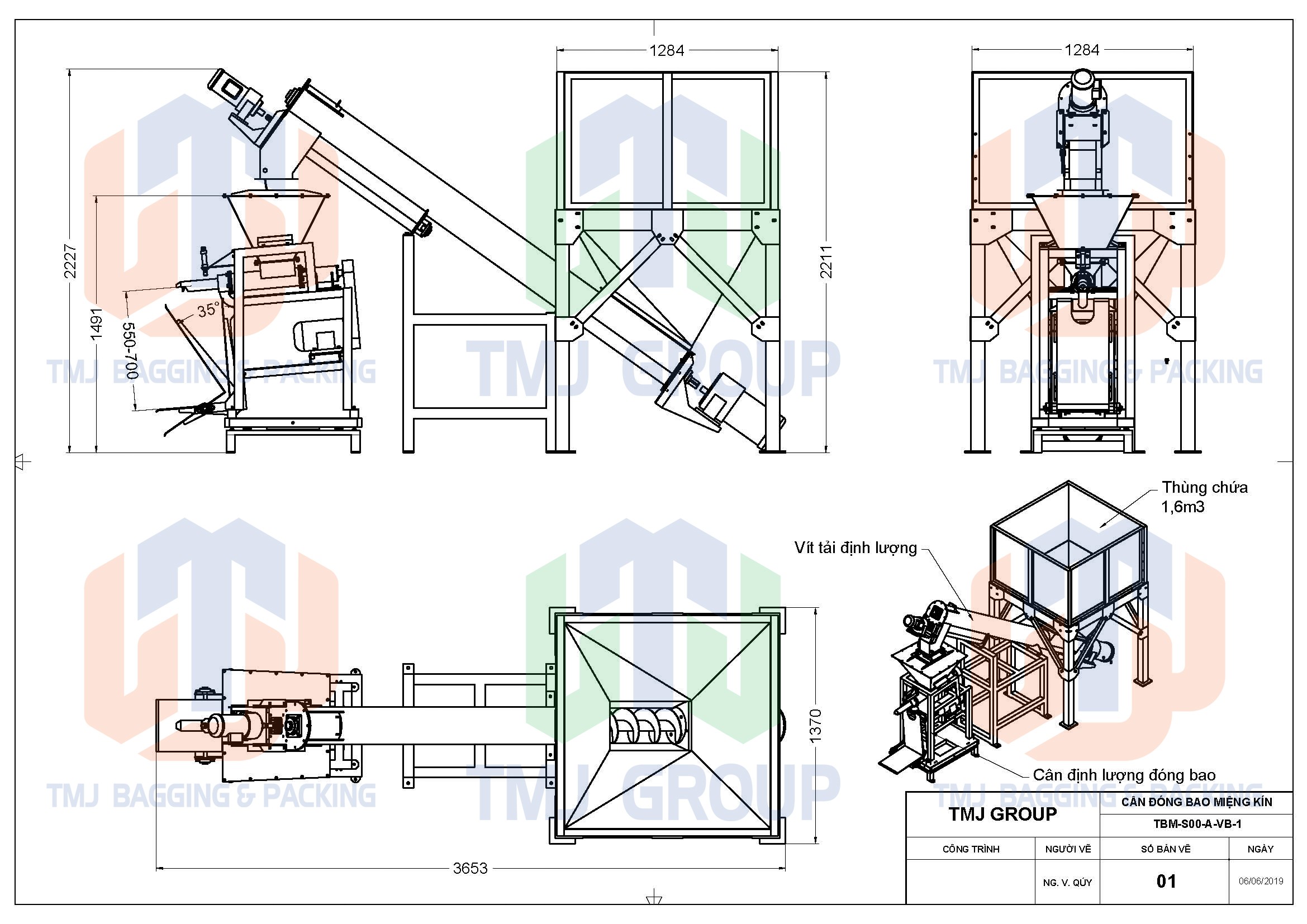 Máy cân đóng bao vữa khô, vữa xây tô, bao van
