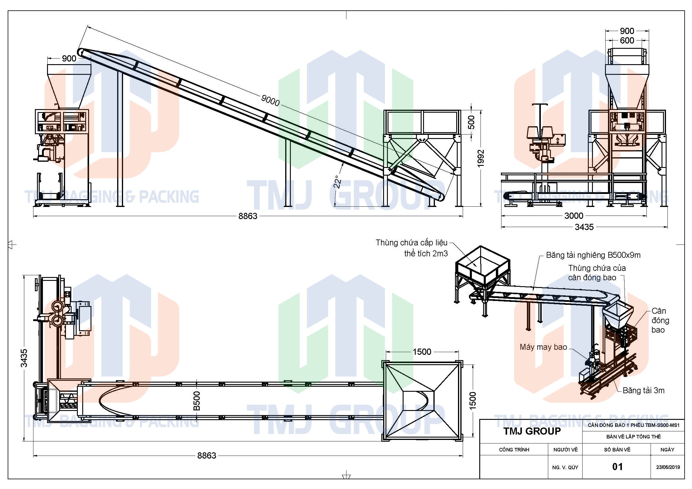 Máy cân đóng bao phân hữu cơ vi sinh, bột cá