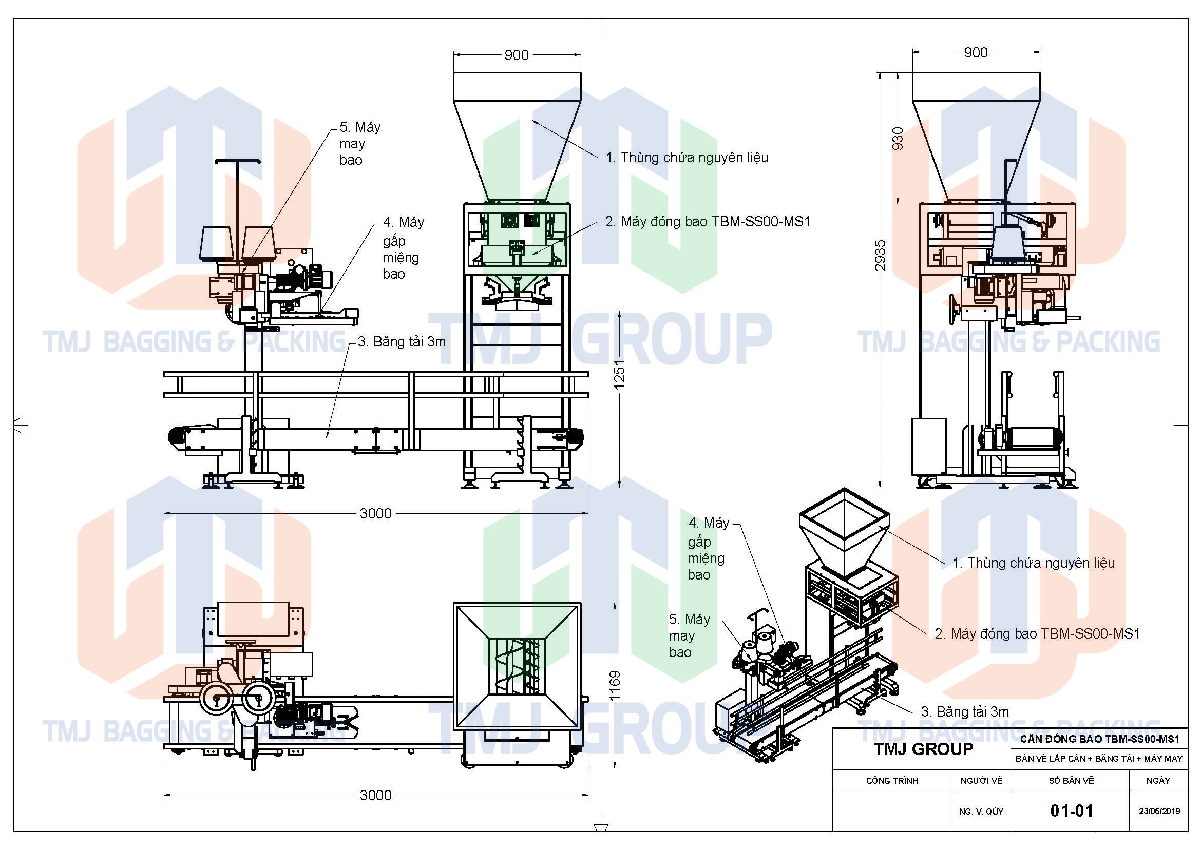 Máy cân đóng bao phân hữu cơ vi sinh, bột cá