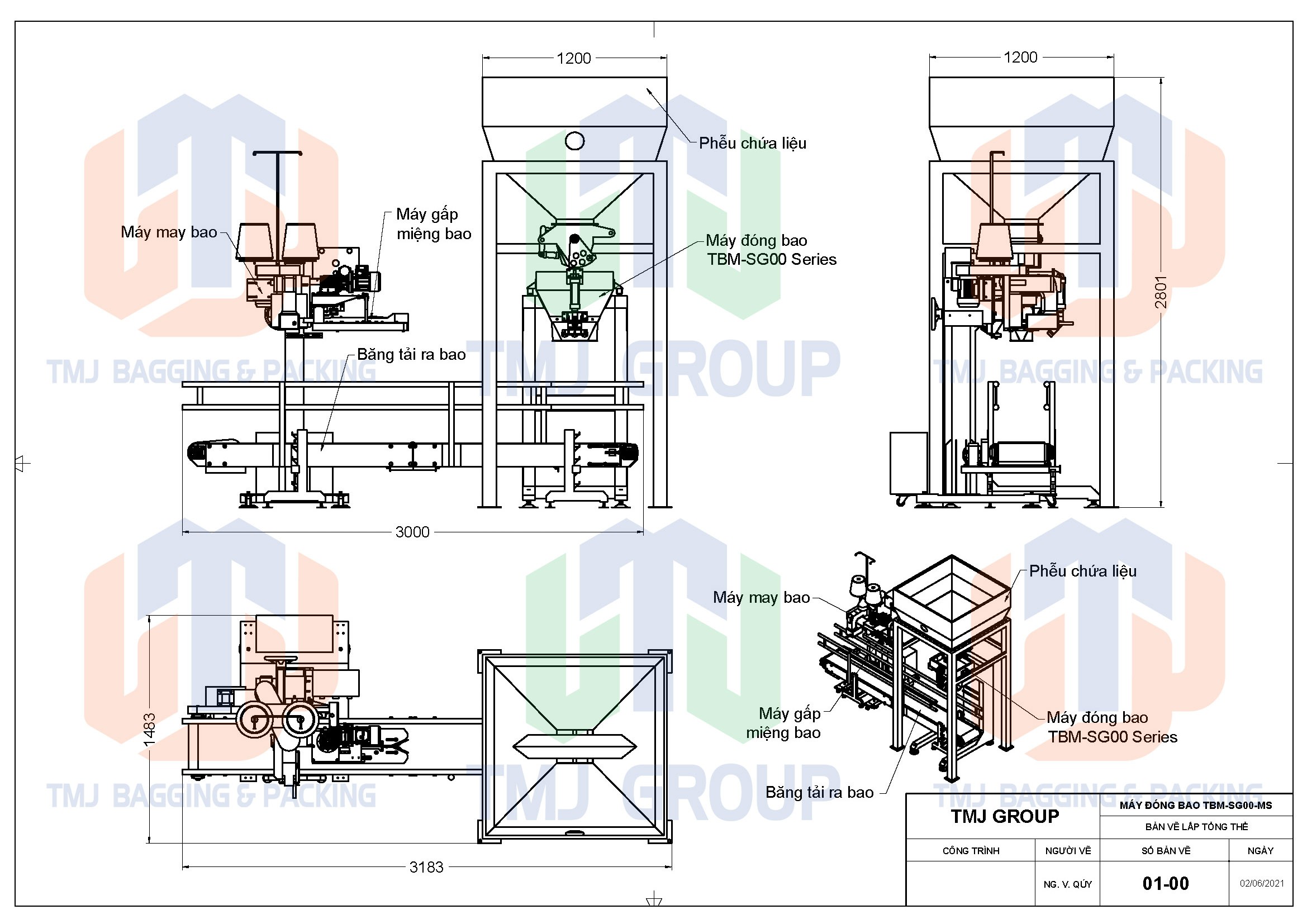 Máy cân đóng bao nguyên liệu dạng hạt công suất nhỏ