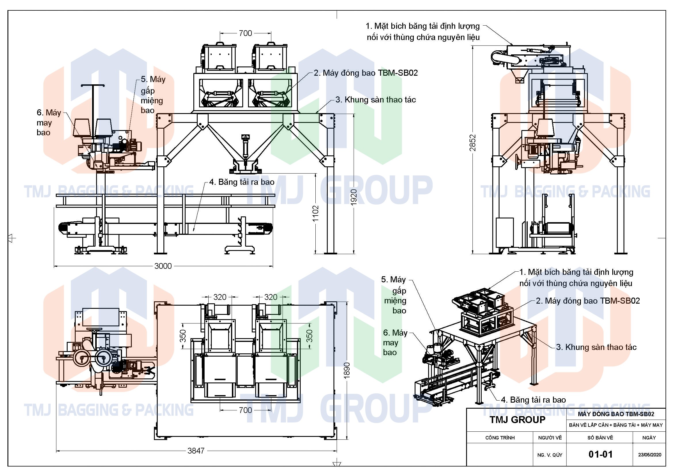 Máy cân đóng bao nguyên liệu dạng hạt và dạng bột