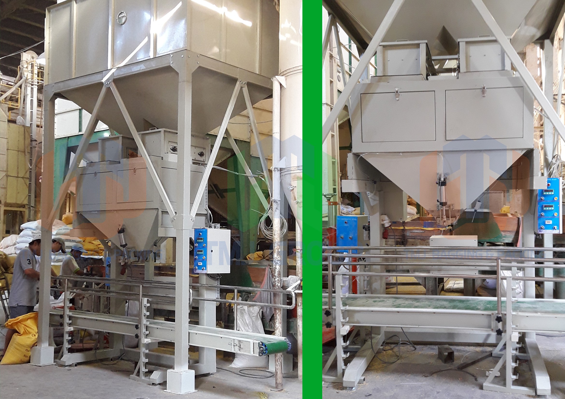 Máy cân đóng bao nguyên liệu dạng hạt và dạng bột