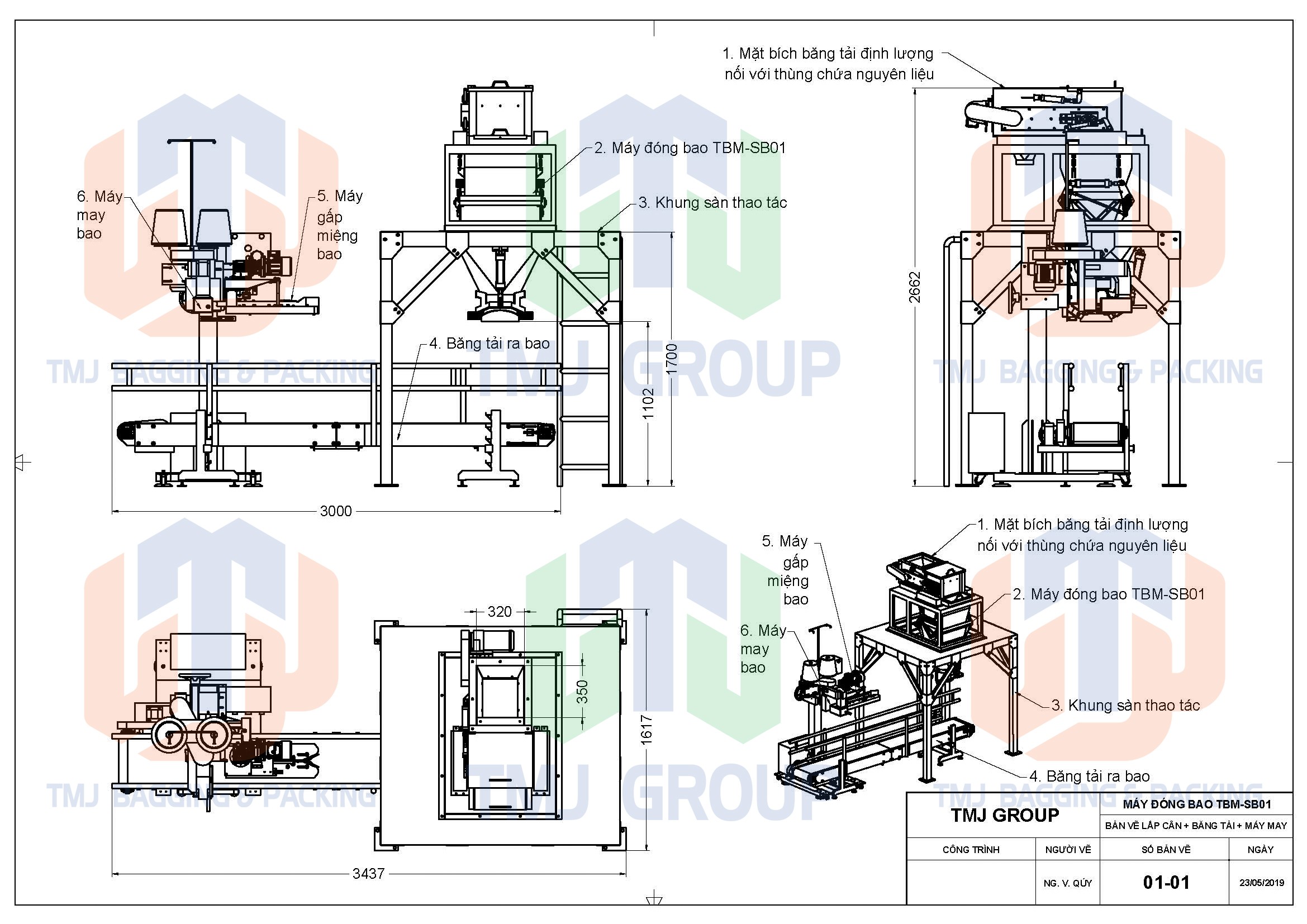 Máy cân đóng bao nguyên liệu dạng hạt và dạng bột